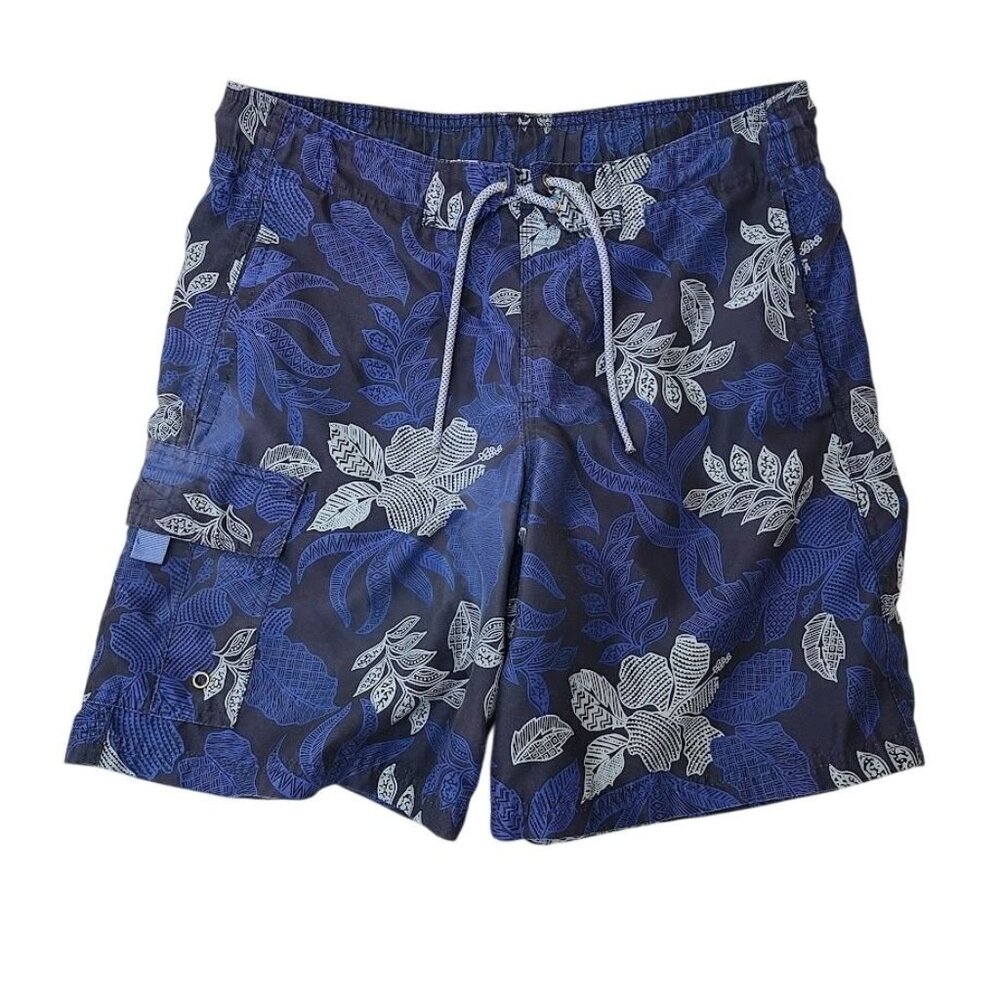 Cascade Sport Men's Board Shorts Blue Floral Print Size S